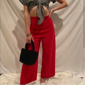 ZARA BLACK VELVET PANTS